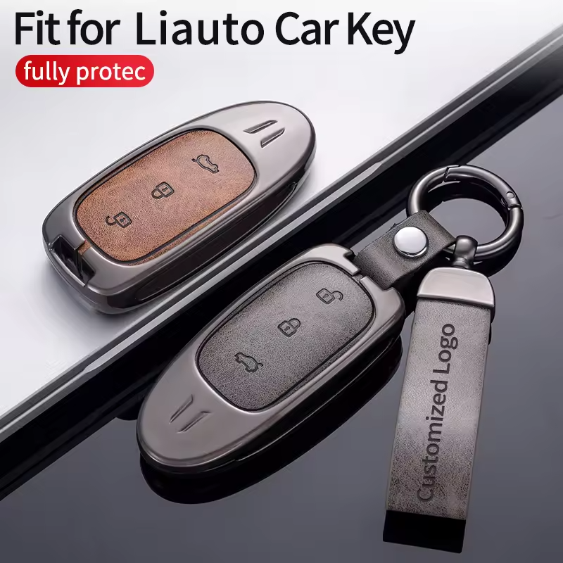 Zinc Alloy leather Car Key fob Case Cover for LiXiang L7 L8 L9 Car key Accessories car key metal case