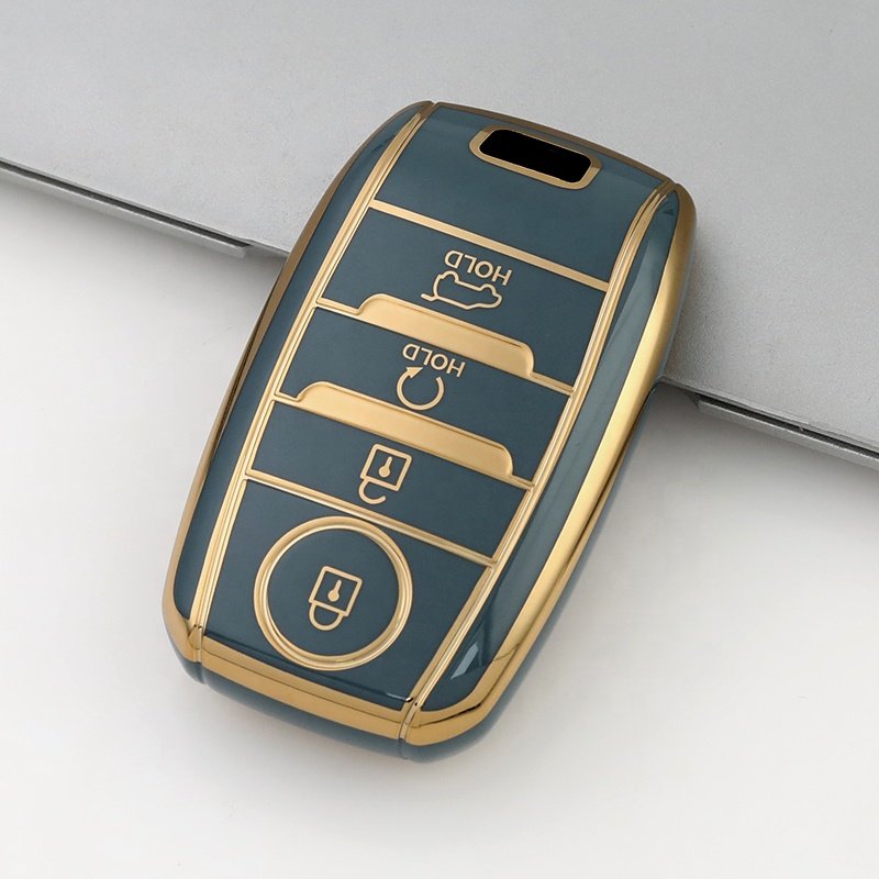 Gold Edge TPU Key Fob Cover Fit for Kia Optima Sorento Sportage Soul Forte Niro class car key case Accessories