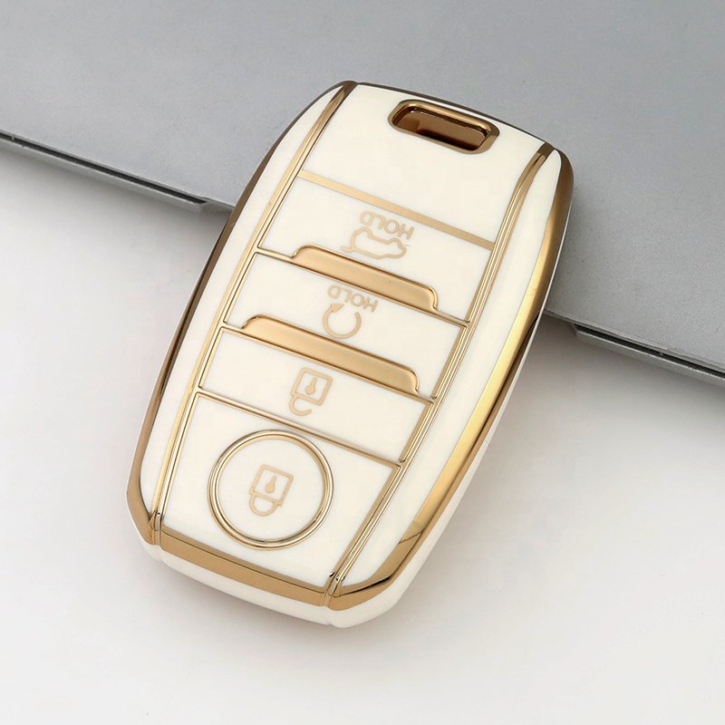 Gold Edge TPU Key Fob Cover Fit for Kia Optima Sorento Sportage Soul Forte Niro class car key case Accessories