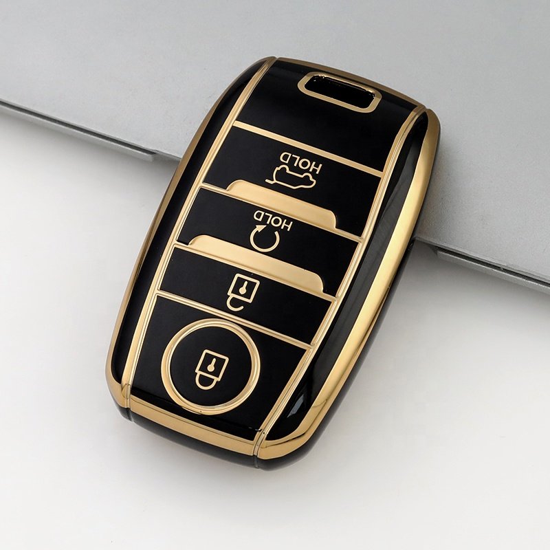 Gold Edge TPU Key Fob Cover Fit for Kia Optima Sorento Sportage Soul Forte Niro class car key case Accessories