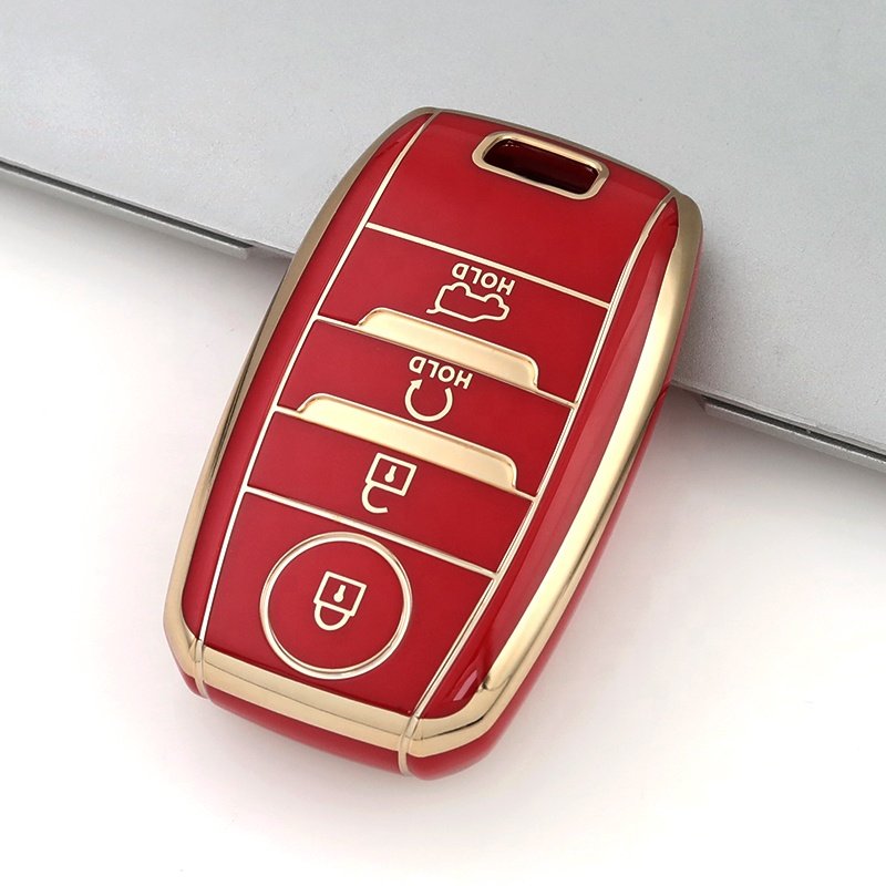 Gold Edge TPU Key Fob Cover Fit for Kia Optima Sorento Sportage Soul Forte Niro class car key case Accessories