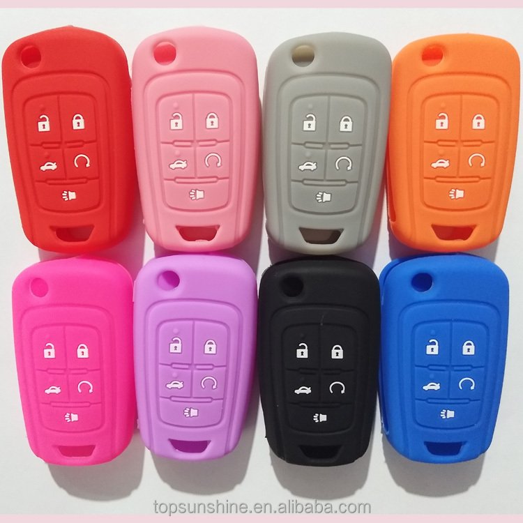 2024 Wholesale Car Accessory Silicone Rubber Car Key Cover Remote protective wallet For Chevrolet Cruzu