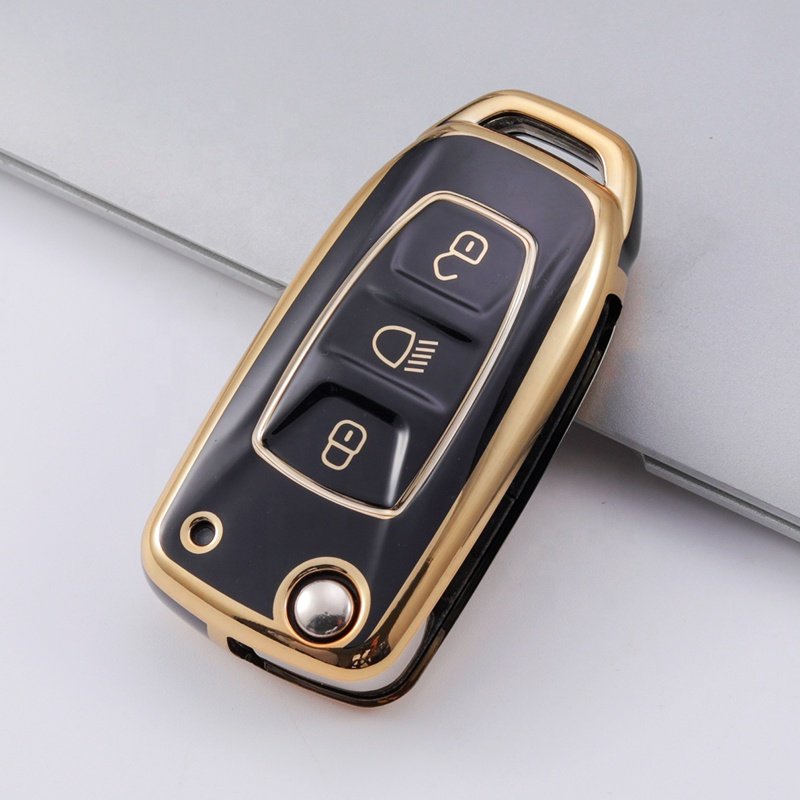 Gold Edge TPU car accessories key case cover Fit for TATA Altroz Harrier Tigor BS6 Gravitas Car Keys Shell