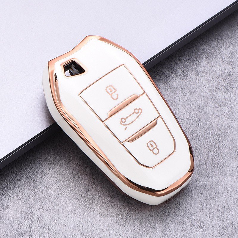 Car Key Fob Cover Case Fit for Peugeot 4008 5008 308 Key Protective Cover Keychain TPU Key Holder Car Accessory