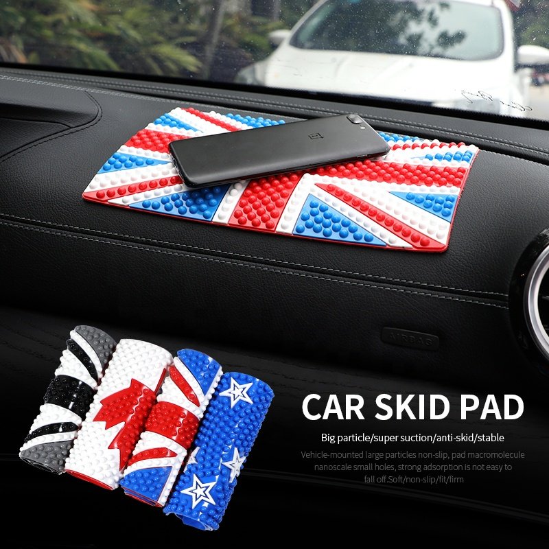 Factory Custom Logo National Flag Design Car Dashboard Sticky Anti-Slip PVC Mat Non-Slip Sticky Pad For Phone