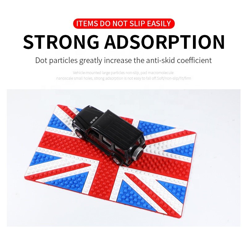Factory Custom Logo National Flag Design Car Dashboard Sticky Anti-Slip PVC Mat Non-Slip Sticky Pad For Phone