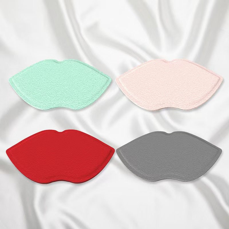 Bling Purse Cute Portable Custom Logo Small Lash Pocket Compact Makeup Mirror Lip Shape Dual Sided Foldable PU Leather 100pcs