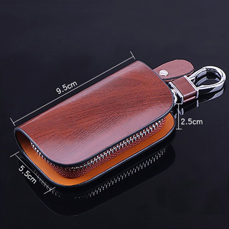 OEM Car key case gift bag wood grain slip surface business for men and women senior storage logo custom hot selling accessories