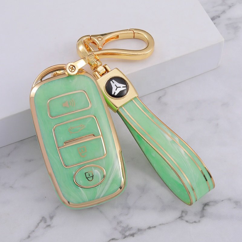 New Fashion Jade TPU Car Key Case Cover with keychain For Perodua Myvi Ativa Alza 2022 4 Button car accessories key protector