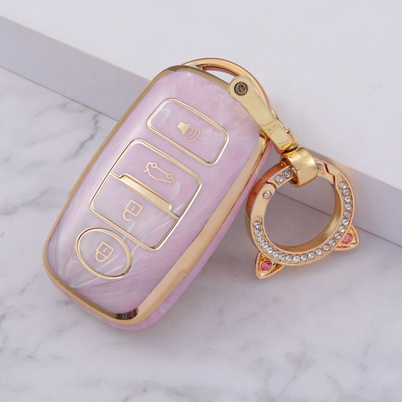 New Fashion Jade TPU Car Key Case Cover with keychain For Perodua Myvi Ativa Alza 2022 4 Button car accessories key protector
