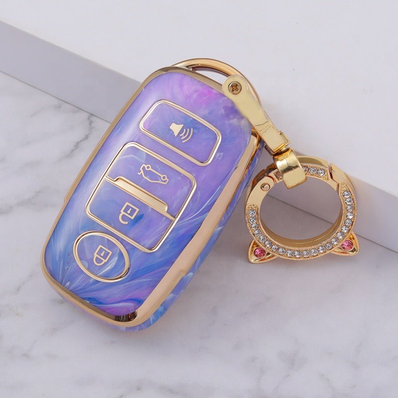 New Fashion Jade TPU Car Key Case Cover with keychain For Perodua Myvi Ativa Alza 2022 4 Button car accessories key protector