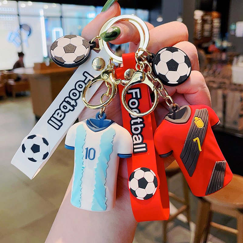 Creative Cute Football Jersey Keychains Gift Custom Car Pendant Accessories Soccer Jersey Key Chain Wholesale
