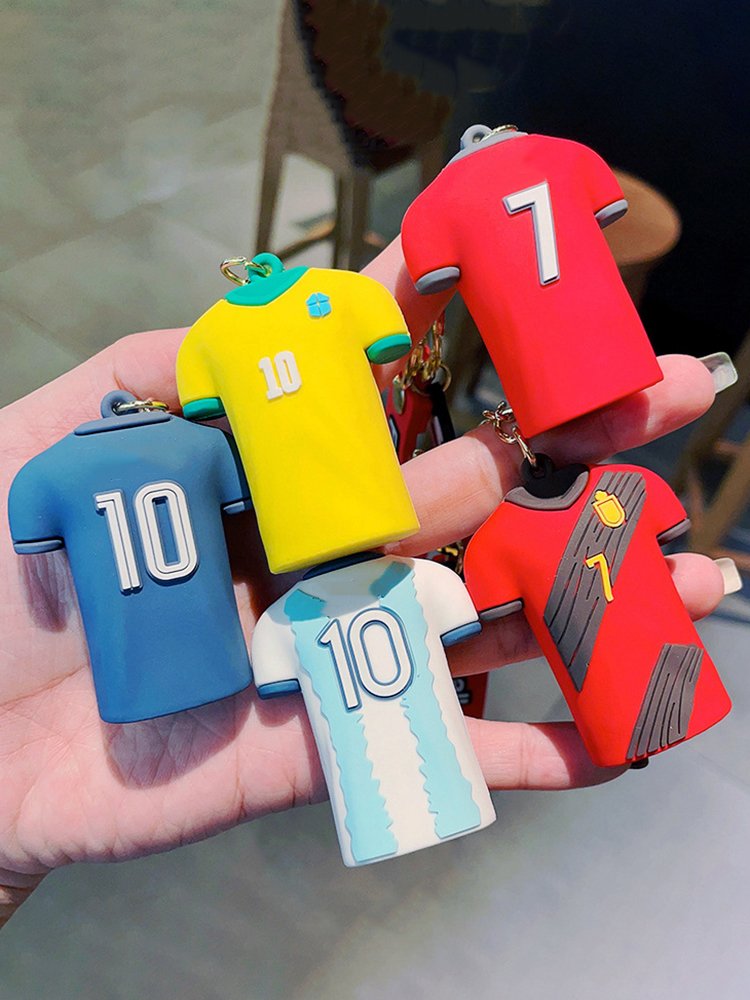 Creative Cute Football Jersey Keychains Gift Custom Car Pendant Accessories Soccer Jersey Key Chain Wholesale