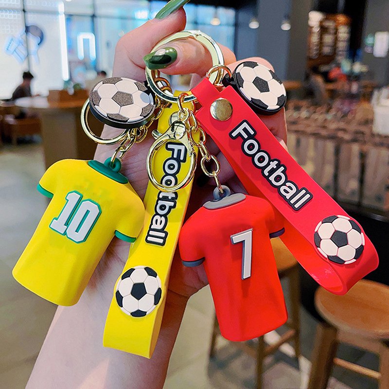 Creative Cute Football Jersey Keychains Gift Custom Car Pendant Accessories Soccer Jersey Key Chain Wholesale