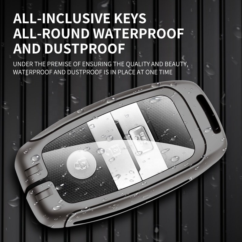 Manufacture TPU Front Car Key Cover Fob Metal Zinc Alloy Car Key Cover for 3 Buttons Leather Car Key Case Cover