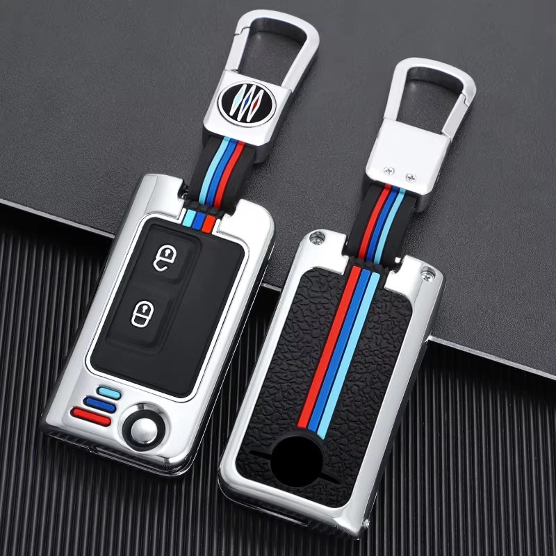 Automotive Accessories Interior Zinc Alloy+Silicone Flip Car Key Cover Case Key Fob Folding Cover Suitable for Haima