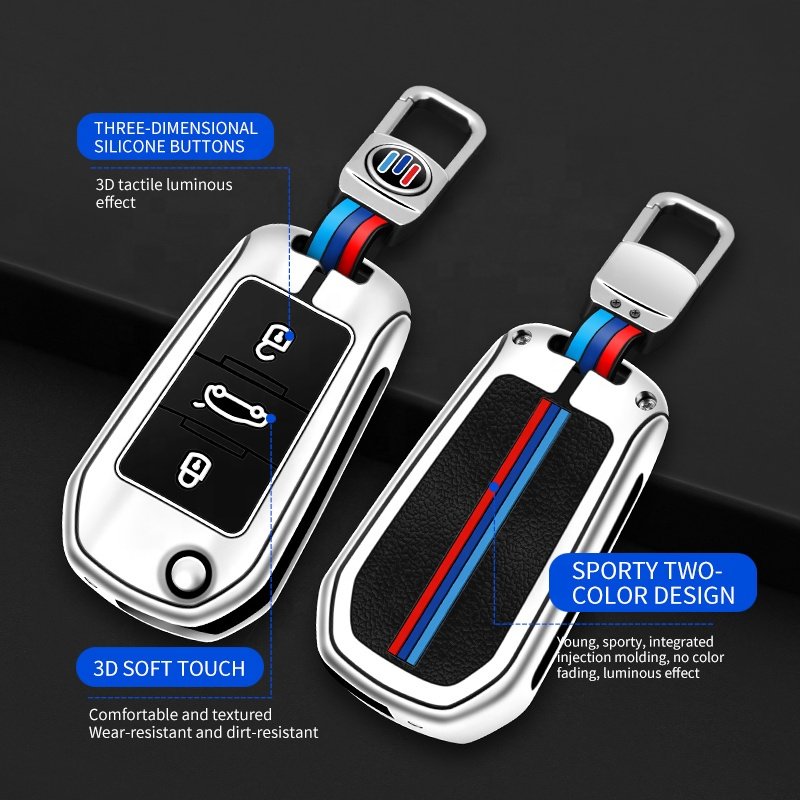 Cheap Kit Leather Car Keychain In Stock For Peugeot 207 Car Key Cover
