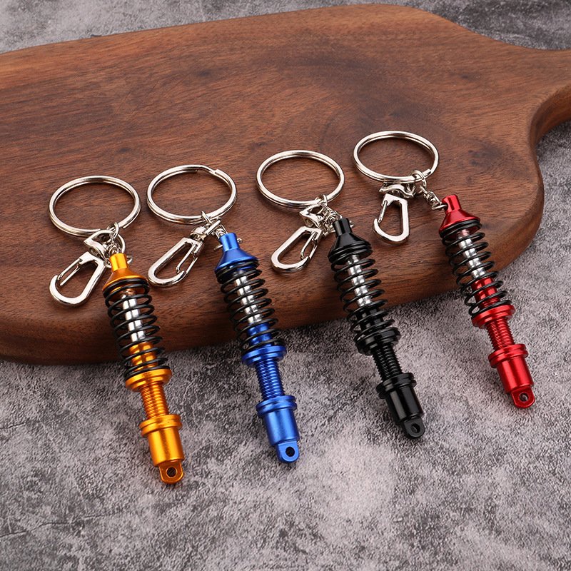 Creative car modification accessories key chain turbine shift wheel hub brake disc shock absorber metal keychains pendant