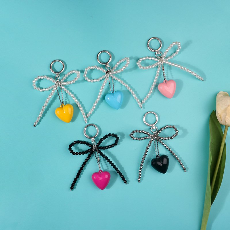 New multi-color resin creative handmade beaded key chain decoration pendant car key decoration
