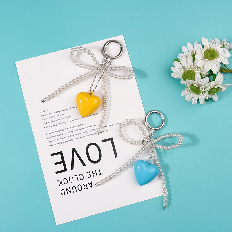 New multi-color resin creative handmade beaded key chain decoration pendant car key decoration