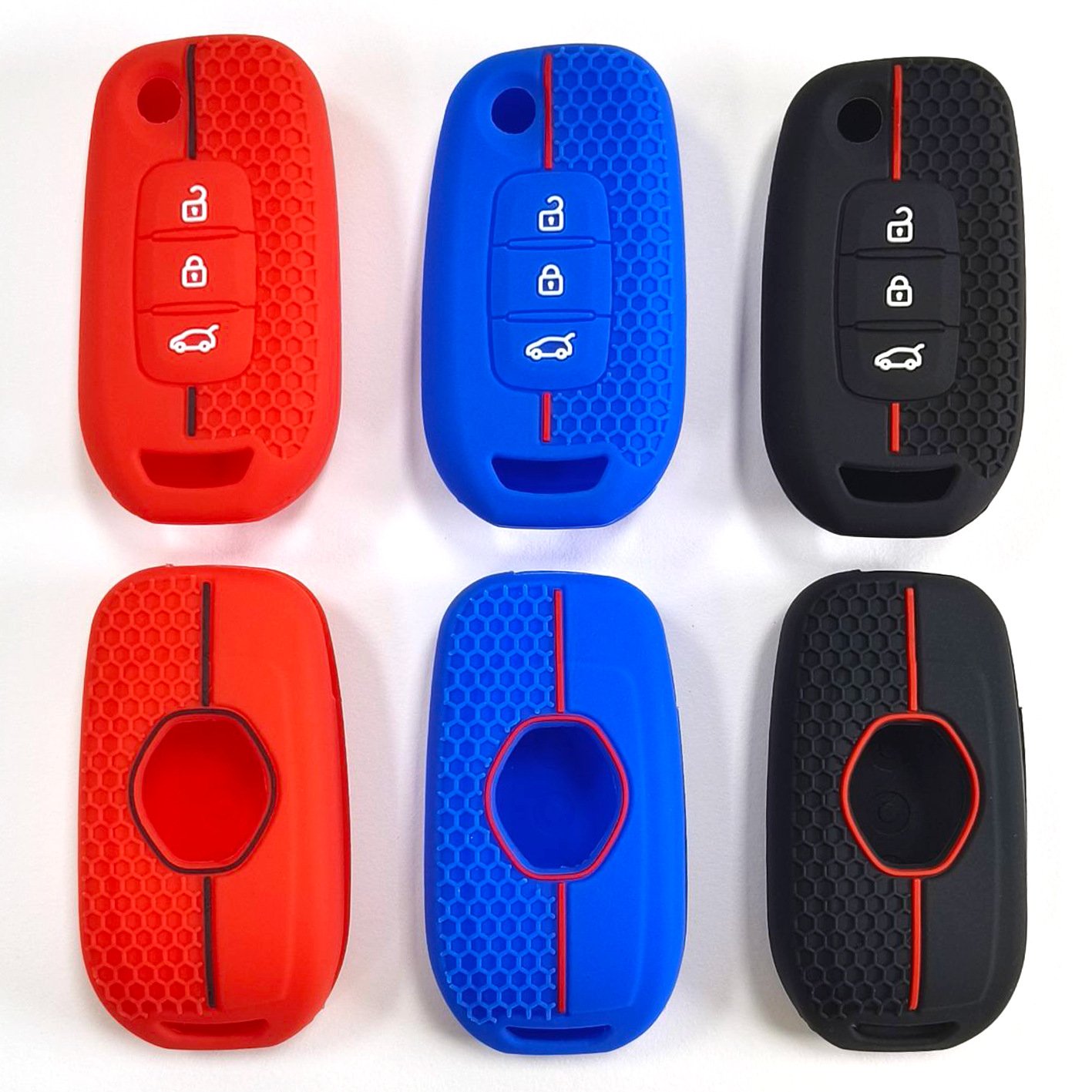 Hot Selling New Fashion Personalized Silicone and Grid 3 button Car Key Fob Cover Case For Car Accessories RENAULT DongFeng