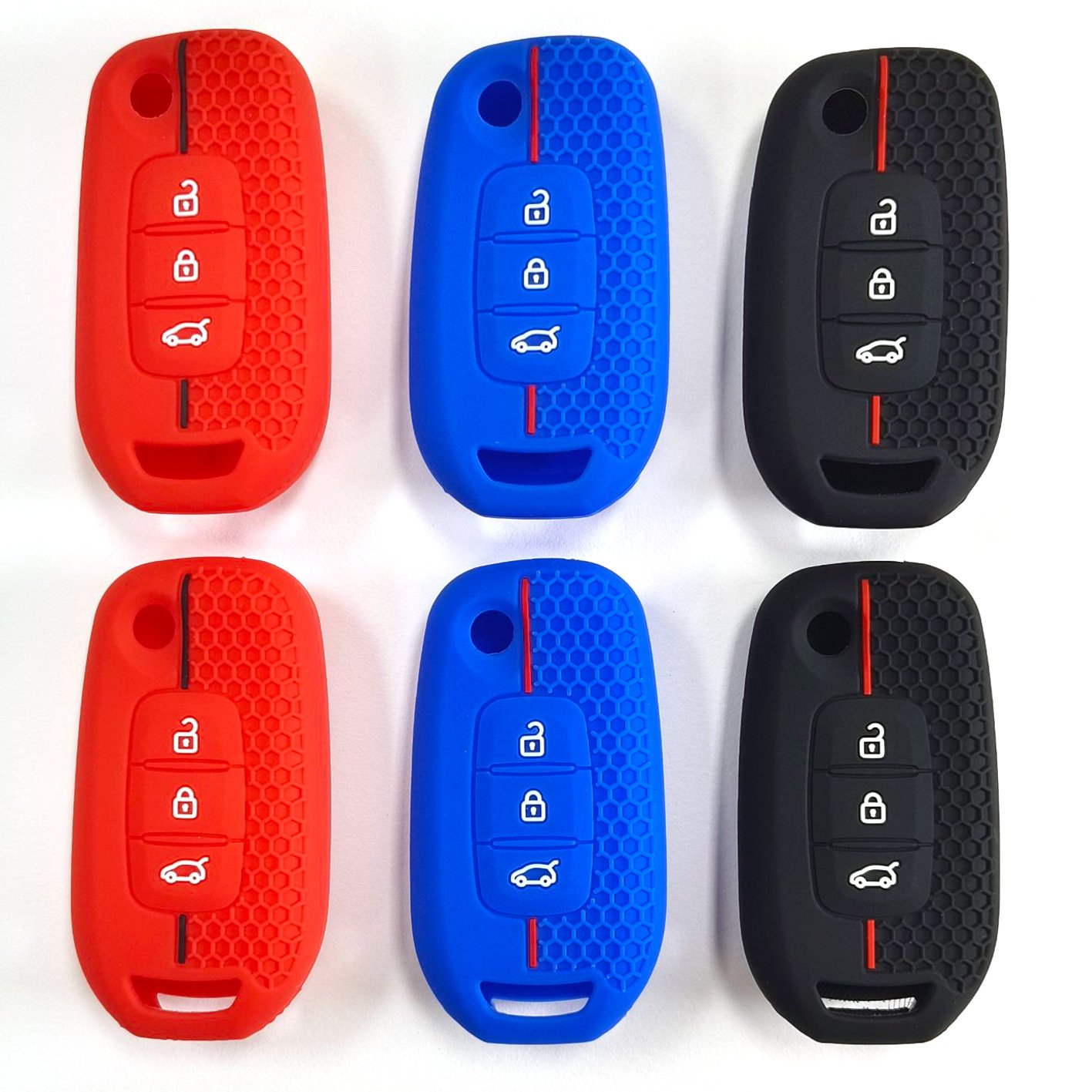 Hot Selling New Fashion Personalized Silicone and Grid 3 button Car Key Fob Cover Case For Car Accessories RENAULT DongFeng