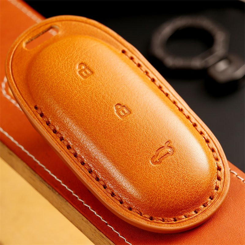 Genuine Leather Car Key Case Cover for Lixiang One Smart 3 Buttons Accessories Keys Handmade Car key Shell