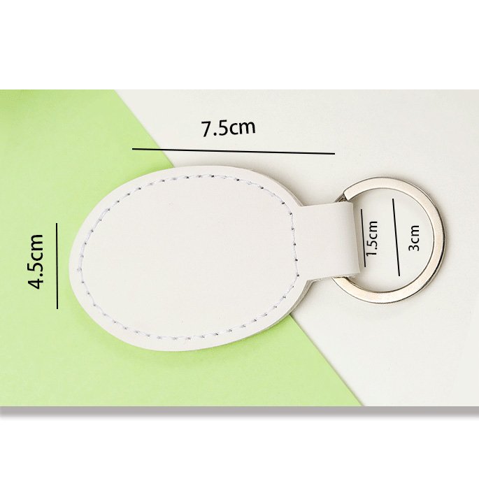 custom logo pu leather keychain blanks oval leather key chain car key fob key holder