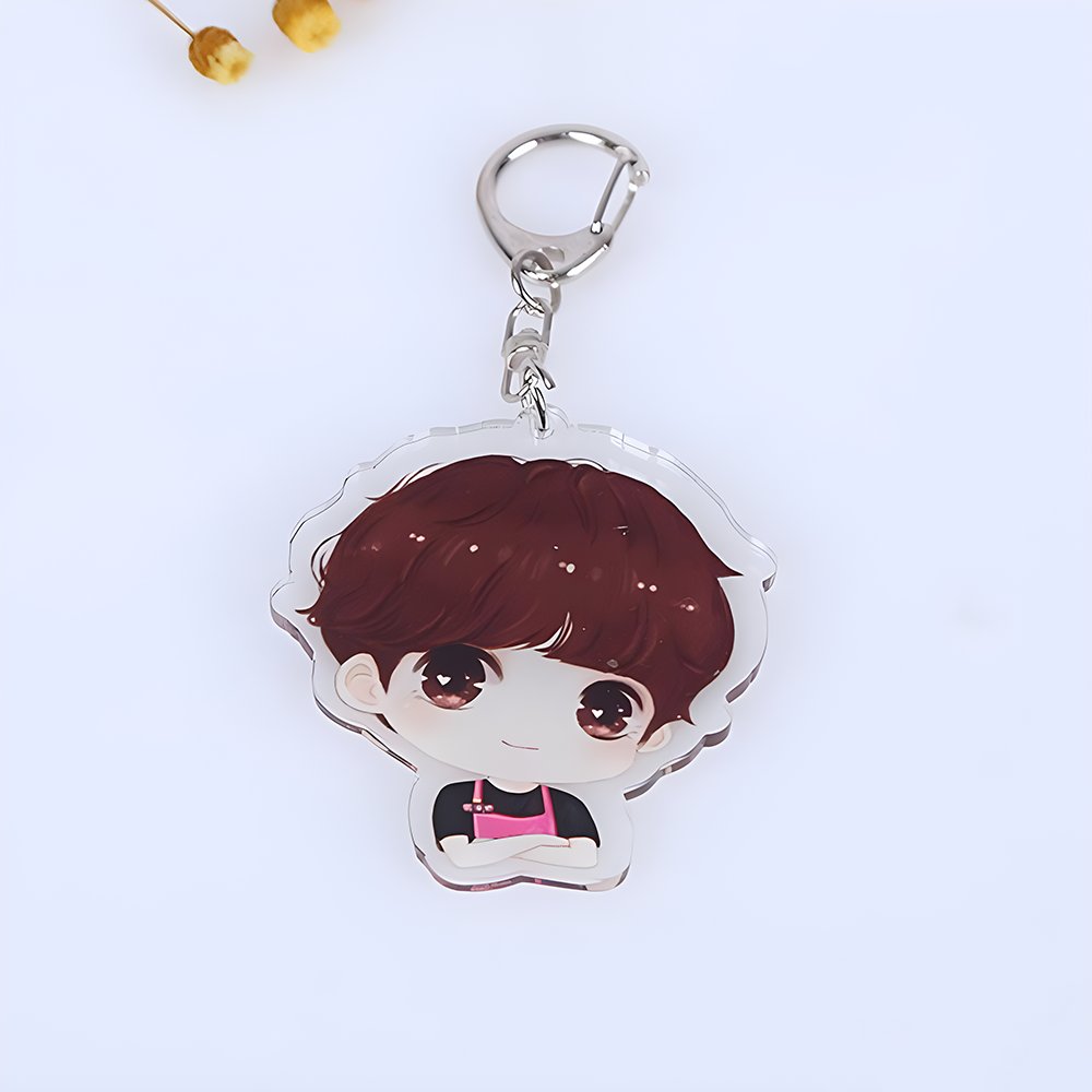 Acrylic Transparent Customization Key Chain Anime Transparent Clear Plastic Keychain Charm Clear Pendant Free Design