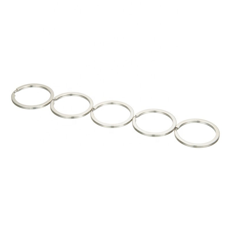 Diy craft custom metal hardware accessories keyrings round shaped flat blank split key ring chains