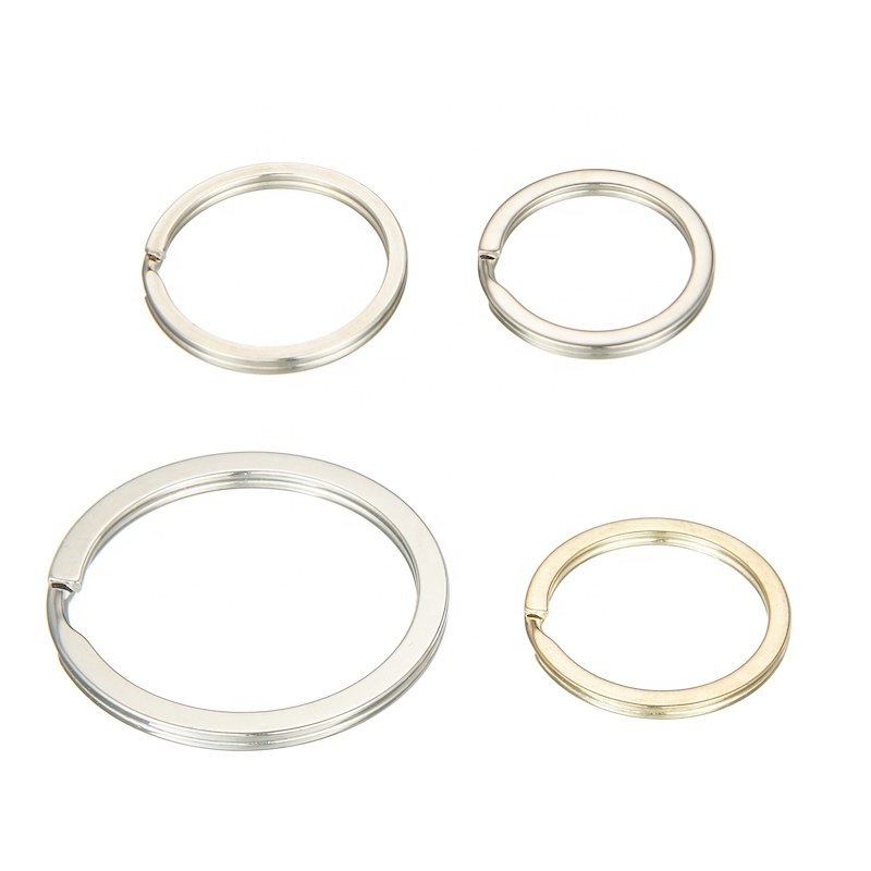 Diy craft custom metal hardware accessories keyrings round shaped flat blank split key ring chains