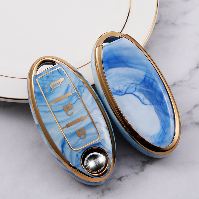 Marble car key case cover For Nissan note Qashqai Pathfinder Rogue Versa Murano Infiniti Q50 accessories Car Key holder