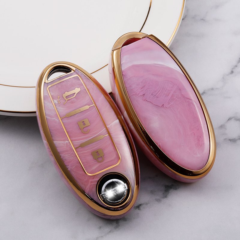 Marble car key case cover For Nissan note Qashqai Pathfinder Rogue Versa Murano Infiniti Q50 accessories Car Key holder