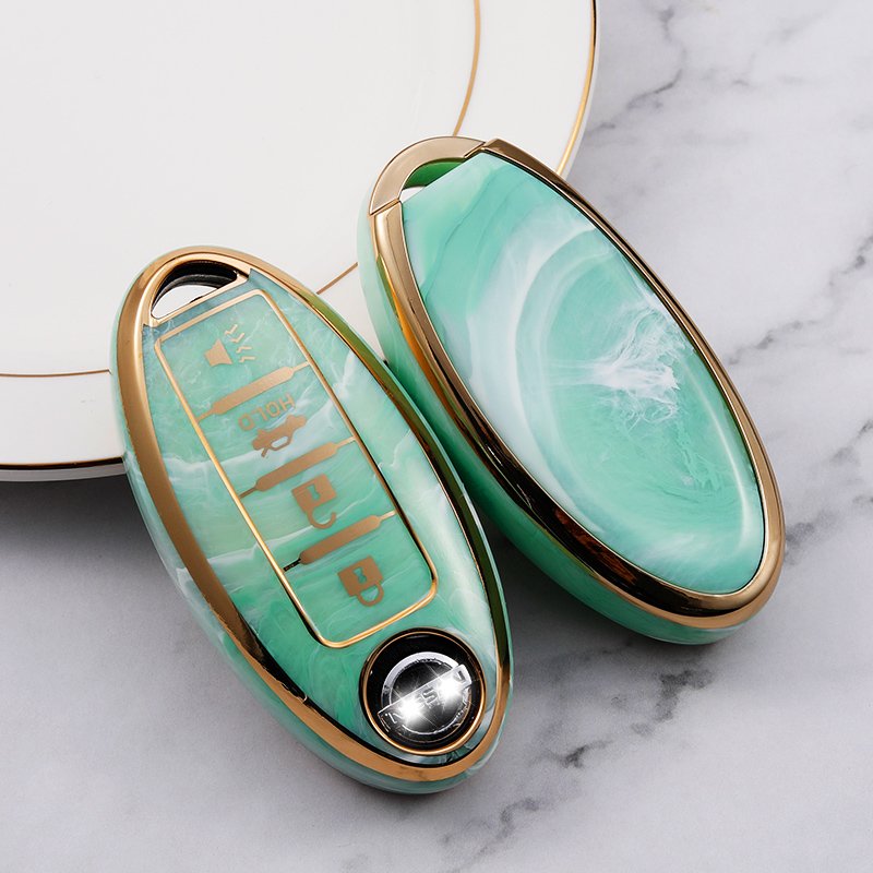 Marble car key case cover For Nissan note Qashqai Pathfinder Rogue Versa Murano Infiniti Q50 accessories Car Key holder