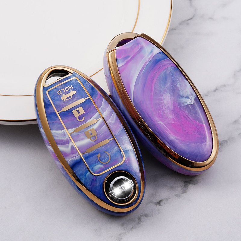 Marble car key case cover For Nissan note Qashqai Pathfinder Rogue Versa Murano Infiniti Q50 accessories Car Key holder