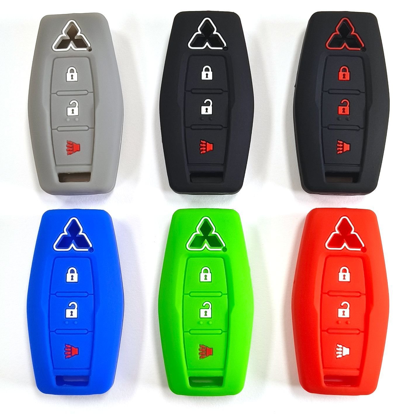 Intelligent key silicone remote cover car key case holder fob case 3 button car key case for MITSUBISHI OUTLANDER 2023