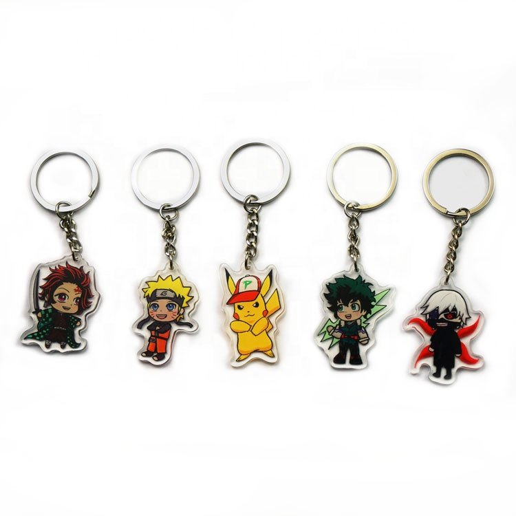 Customized Anime Charm Beads Flat Back Charms Sublimation Wholesale Keychain Epoxy Car Brand Acrylic Keychains