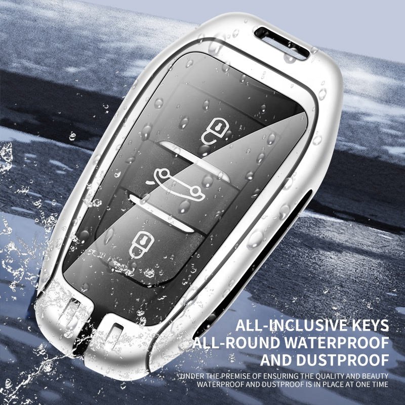 Zinc Alloy Leather Car Key Case Cover For Ds 4s 5 3 7 Crossback Ds3 Ds5 Ds7 Smart Keyless Entry Car Custom Logo Accessories
