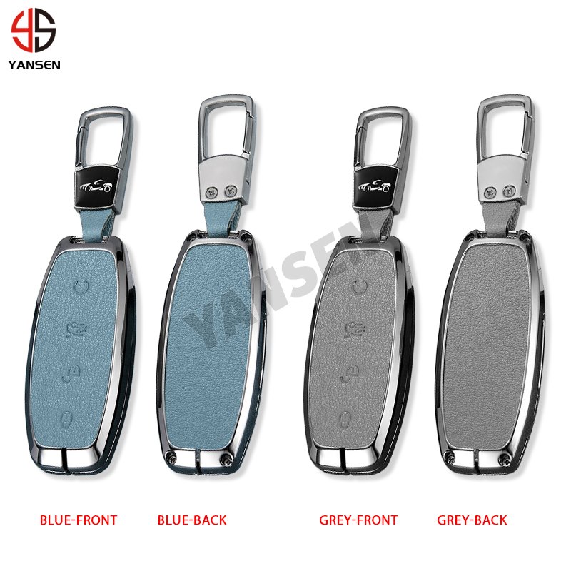 Leather Car Key Case Cover for BYD DENZA 2022 for Denza DM-i 2022 2023 Auto Key Fob Shell Car Styling Keychain Accessory