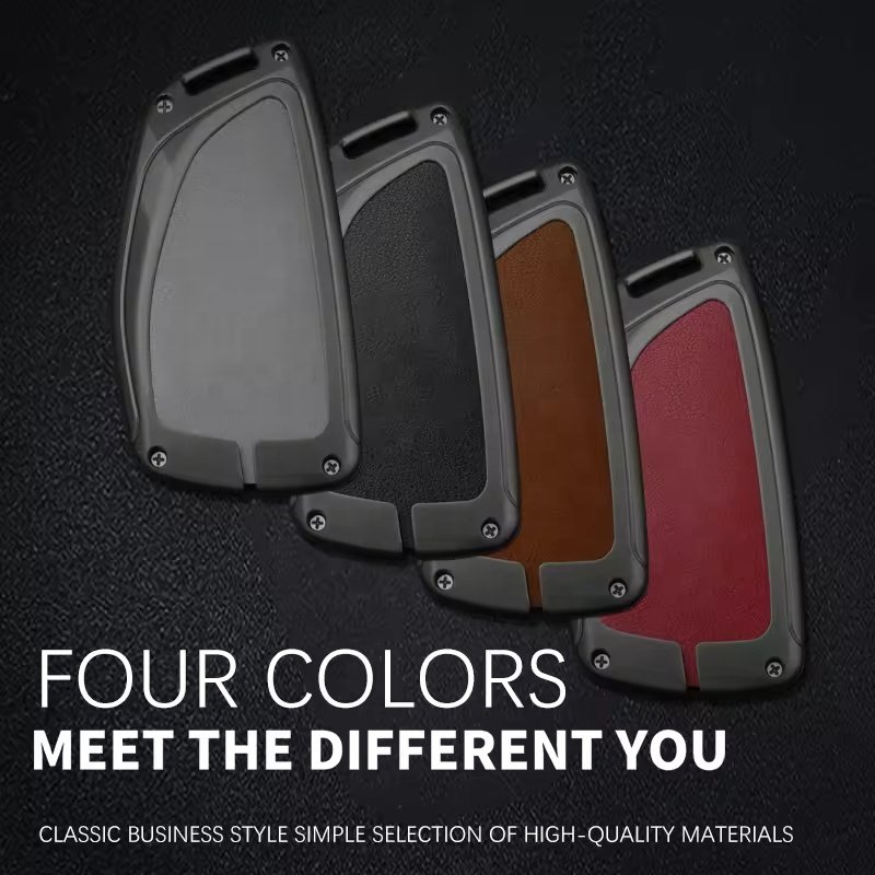 Alloy Leather Car Remote Key Case Cover Protect Shell For Gmc Yukon For Buick Envision S Plus Avenir Keychain Accessories