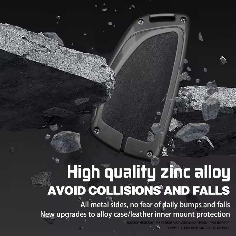 Alloy Leather Car Remote Key Case Cover Protect Shell For Gmc Yukon For Buick Envision S Plus Avenir Keychain Accessories