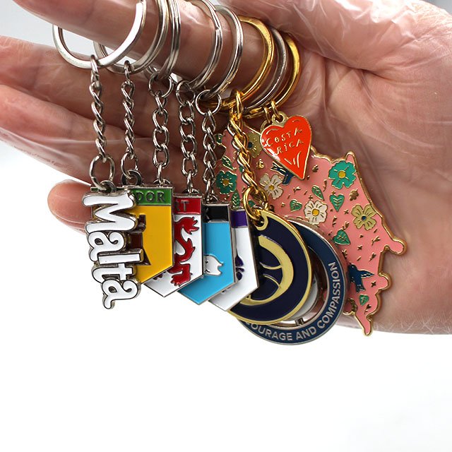 Wholesale Keychain Keyring Custom Logo Promotional Metal Acrylic Accessories 3D Mini CD Self Defense Plush Blank