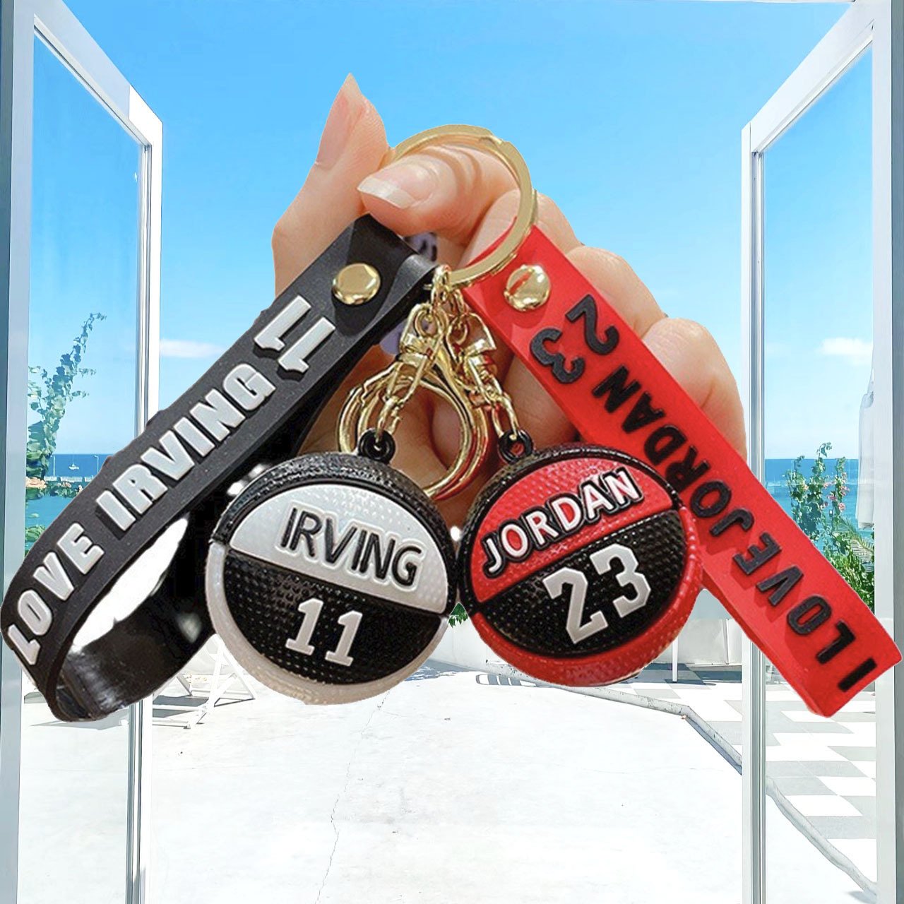 Creative PVC Cartoon Basketball Keychain Pendant New Fan Design for Key Holder for Couples Bag Car Pendant Accessory