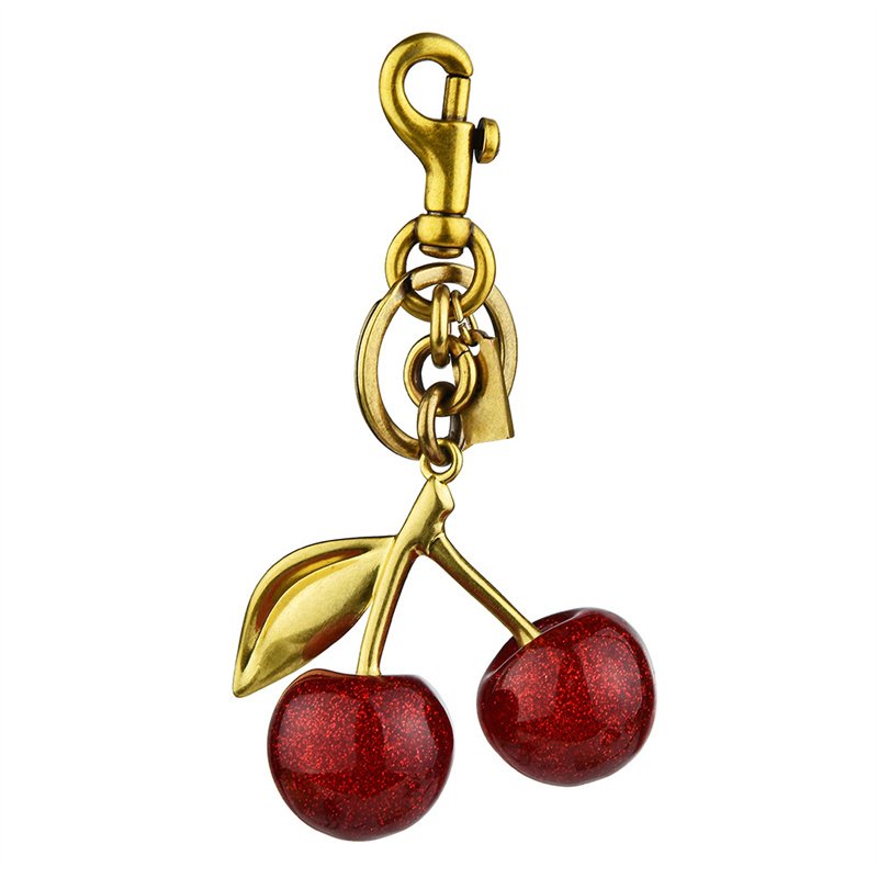 Manufacturers Wholesale Bulk 3D Crystal Cherry Key Chain Women Girl Bag Pendant Charms Keyring 3D Crystal Cherry Keychain