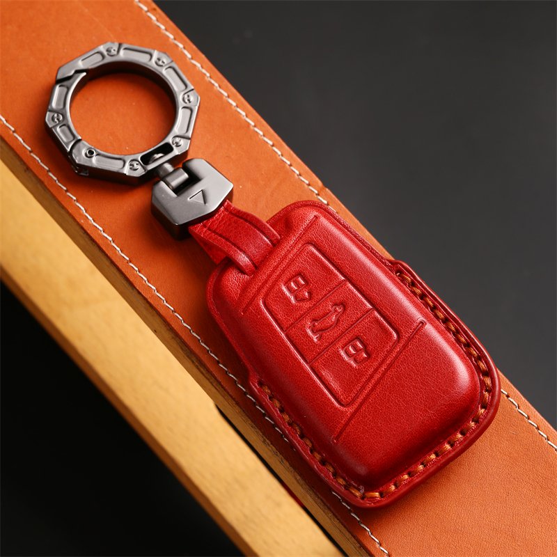 Genuine Leather Car Key Case Cover for Volkswagen Magotan B8 Skoda A7 Passat MK7 Variant 2015-2019 Keys Handmade Car key Shell