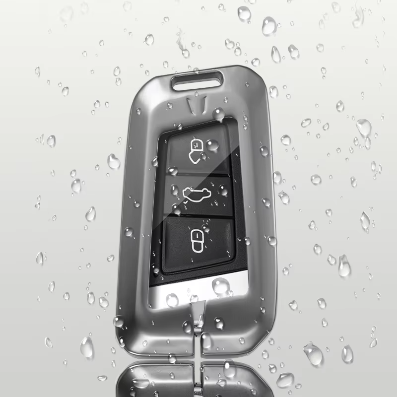 Zinc Alloy metal leather Remote Case 3 Button Smart Car Key Cover For Volkswagen Car key Accessories
