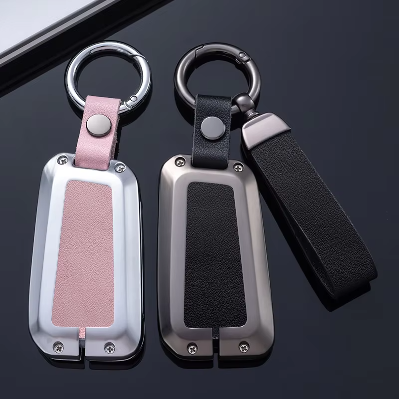 Zinc Alloy metal leather Remote Case 3 Button Smart Car Key Cover For Volkswagen Car key Accessories