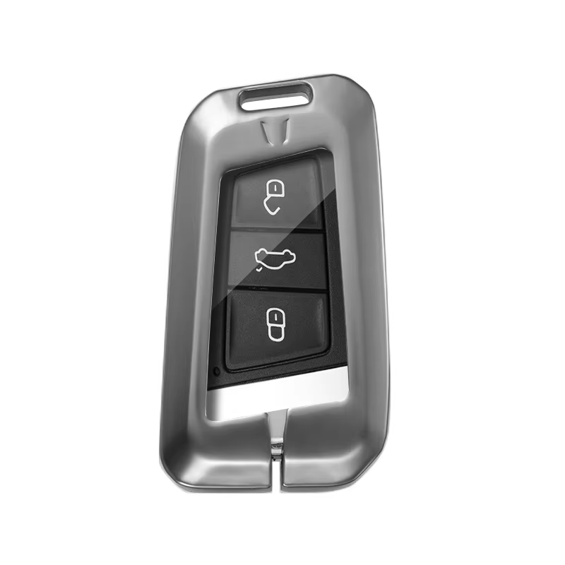 Zinc Alloy metal leather Remote Case 3 Button Smart Car Key Cover For Volkswagen Car key Accessories