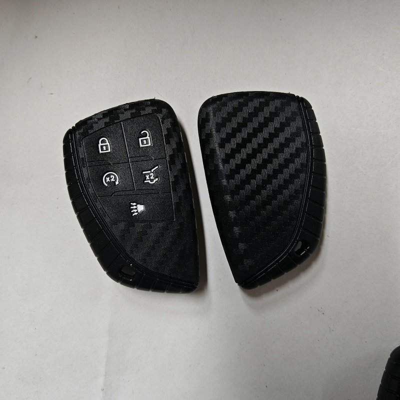 Cobra Silicone Rubber Car key Fob Cover Case Set Protector Skin for Cadillac Escalade 2020 Remote 4 buttons Holder Keychain
