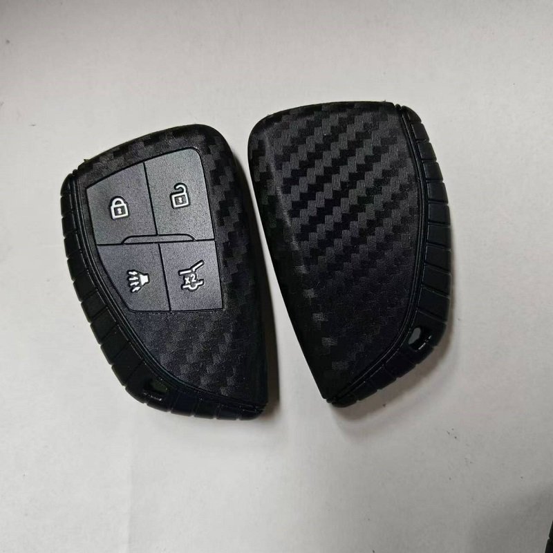Cobra Silicone Rubber Car key Fob Cover Case Set Protector Skin for Cadillac Escalade 2020 Remote 4 buttons Holder Keychain